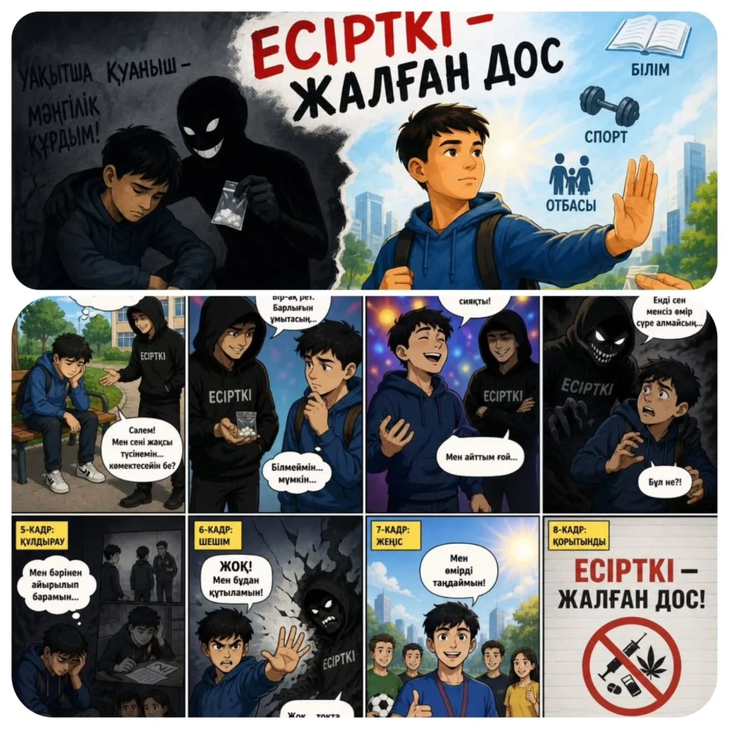 Сурет арқылы санаға әсер: есірткіге қарсы комикс байқауы